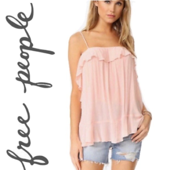 Free People Tops - 🔥75% OFF🔥 NWT Free People Petal Pink Ruffle Cami